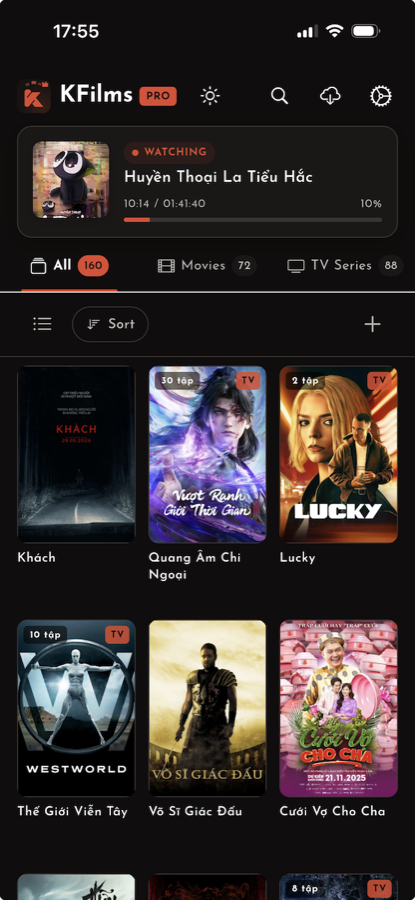 KFilms Pro trên iPhone